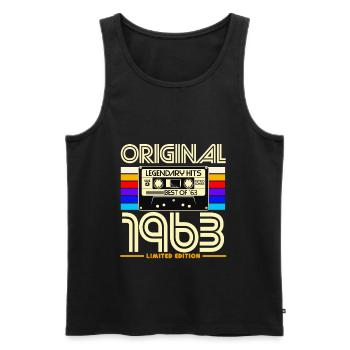 Original 1963 Retro Cassette Tape Limited Edition - Men's Premium Organic Tank Top - black - Front - AI Model Male 178 light (178cm)