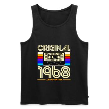 Originale 1968er Hits Limited Edition - Männer Premium Bio Tank Top - Schwarz - Vorne - Michal (187cm)