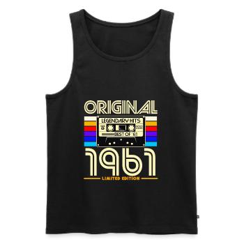 Cassette 1961 Retro Limité - Débardeur bio Premium Homme - noir - Devant - Michal (187cm)