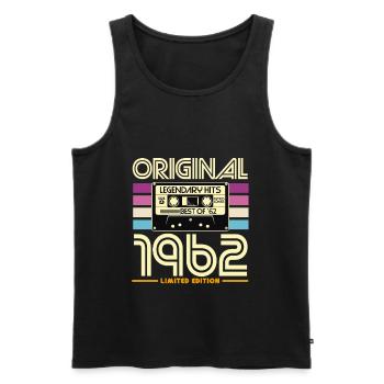 Cassette Vintage 1962 Édition Limitée - Débardeur bio Premium Homme - noir - Devant - Michal (187cm)
