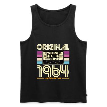 Original 1964 Hits Vintage Limited - Débardeur bio Premium Homme - noir - Devant - AI Model Male 178 light (178cm)