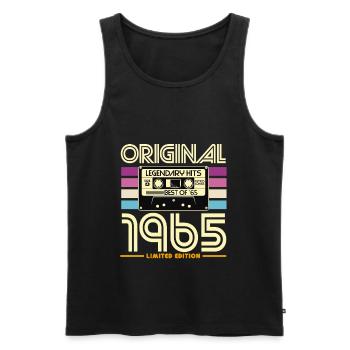 Original 1965 Limited Retro Cassette - Men's Premium Organic Tank Top - black - Front - AI Model Male 178 light (178cm)