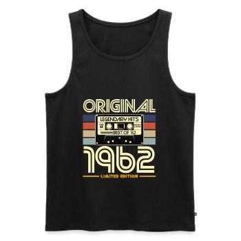 Original 1962 Limited Edition Cassette - Men's Premium Organic Tank Top - black - Front - AI Model Male 178 light (178cm)