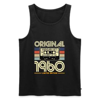 Originale Retro-Kassette der 1960er Jahre - Männer Premium Bio Tank Top - Schwarz - Vorne - AI Model Male 178 light (178cm)