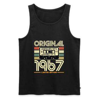 Cassette 1967 Vintage Limited - Men's Premium Organic Tank Top - black - Front - AI Model Male 178 light (178cm)