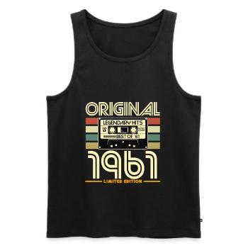 1961 Retro Cassette Limited Edition - Men's Premium Organic Tank Top - black - Front - Michal (187cm)