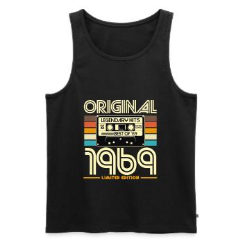 Original 1969 édition limitée - Débardeur bio Premium Homme - noir - Devant - AI Model Male 178 light (178cm)