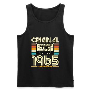 Original 1965 édition limitée cassette - Débardeur bio Premium Homme - noir - Devant - AI Model Male 178 light (178cm)