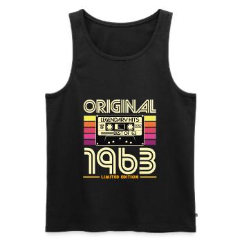 Retro Cassette 1963 Edition - Men's Premium Organic Tank Top - black - Front - AI Model Male 178 light (178cm)