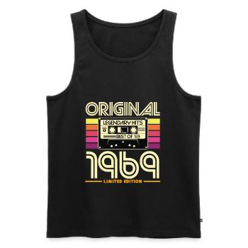 Original 1969 Édition Limitée Retro - Débardeur bio Premium Homme - noir - Devant - AI Model Male 178 light (178cm)