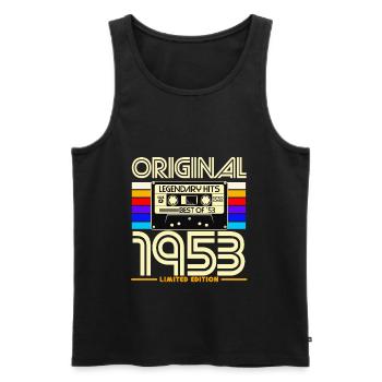 Original 1953 Retro Cassette - Men's Premium Organic Tank Top - black - Front - AI Model Male 178 light (178cm)