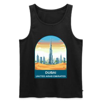 Dubai VAE Burj Khalifa Vintage-Reiseposter - Männer Premium Bio Tank Top - Schwarz - Vorne - AI Model Male 178 light (178cm)