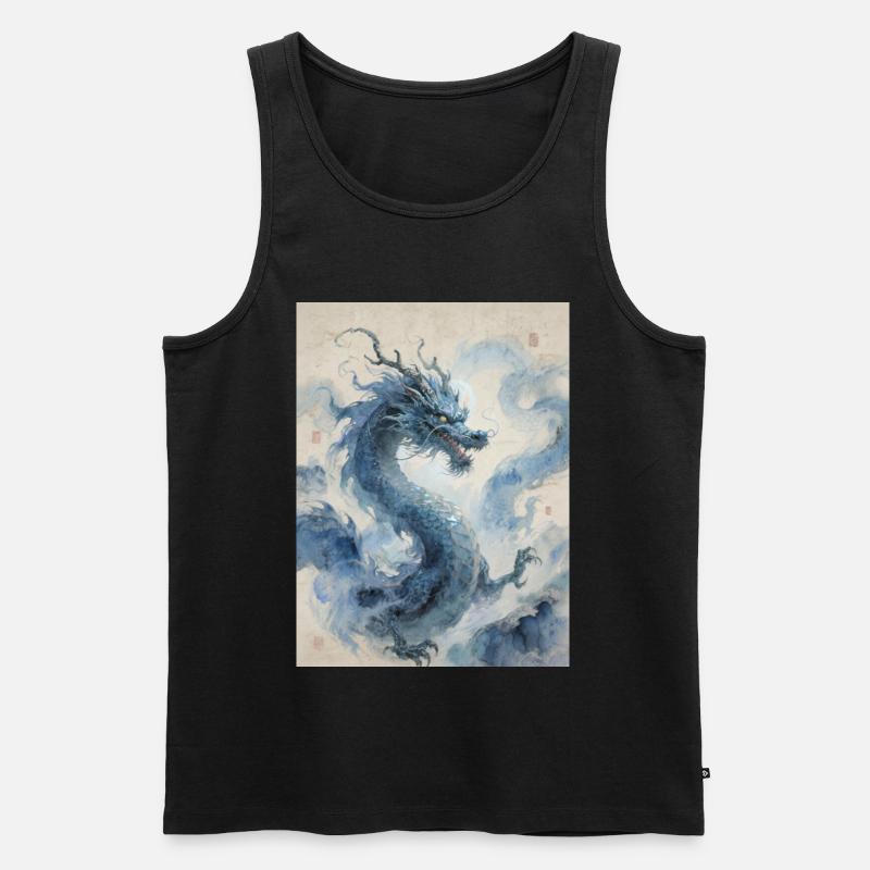 Die himmlische Apotheose: Blauer Drache – Unendlichkeit - Männer Premium Bio Tank Top - Schwarz