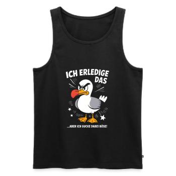 Möwe Seevogel Nen scheiss muss ich - Männer Premium Bio Tank Top - Schwarz - Vorne - AI Model Male 178 light (178cm)