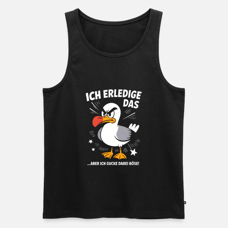 Möwe Seevogel Nen scheiss muss ich - Männer Premium Bio Tank Top - Schwarz