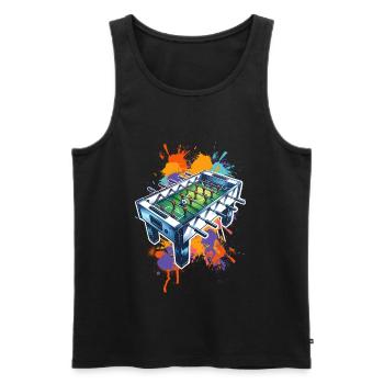 Tischkicker Tischfußball - Männer Premium Bio Tank Top - Schwarz - Vorne - AI Model Male 178 light (178cm)
