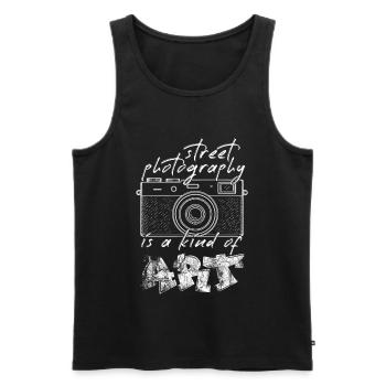 Straßenfotografie als Kunst /hell - Männer Premium Bio Tank Top - Schwarz - Vorne - AI Model Male 178 light (178cm)