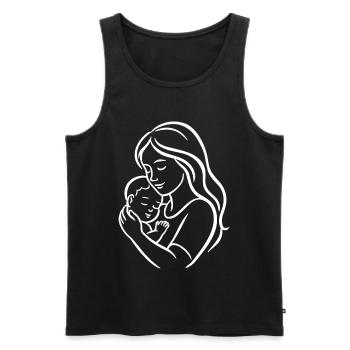 Mère tenant un enfant – Design de maman aimante - Débardeur bio Premium Homme - noir - Devant - Michal (187cm)