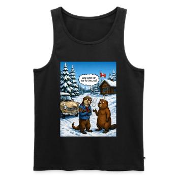 Otta, wa? – Lustiges Ottawa Otter Wortspiel - Männer Premium Bio Tank Top - Schwarz - Vorne - Michal (187cm)