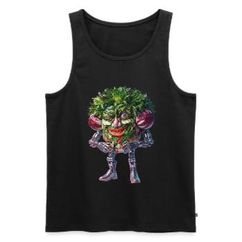 Expressive Salad Cyborg: Sci-Fi Nature Art - Men's Premium Organic Tank Top - black - Front - Michal (187cm)