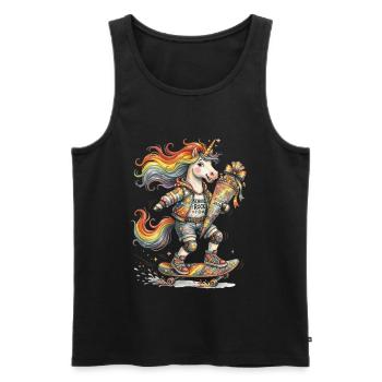 Skateur Unicorn Retour à l’école 2026 - Débardeur bio Premium Homme - noir - Devant - Michal (187cm)
