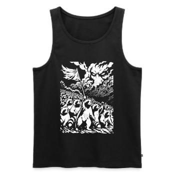 Protestation des ratons laveurs : design artistique urbain vintage - Débardeur bio Premium Homme - noir - Devant - Michal (187cm)