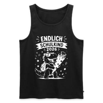 Endlich Schulkind 2026 - Männer Premium Bio Tank Top - Schwarz - Vorne - Michal (187cm)