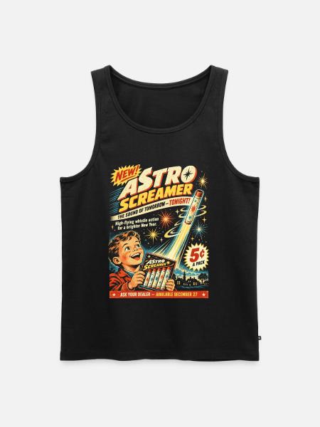 Retro Luftheuler Silvester - Männer Premium Bio Tank Top - Schwarz