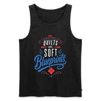 Quilten – Quilts Are Soft Blueprints - Männer Premium Bio Tank Top - Schwarz - Vorne - Michal (187cm)