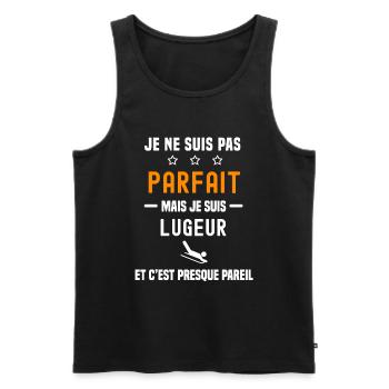 luge pas parfait mais lugeur - Débardeur bio Premium Homme - noir - Devant - Michal (187cm)