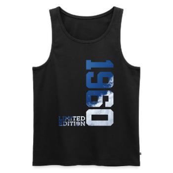 LIMITED EDITION 1960 66TH BIRTHDAY - Men's Premium Organic Tank Top - black - Front - AI Model Male 178 light (178cm)