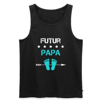 annonce grossesse papa père pour Futur papa - Débardeur bio Premium Homme - noir - Devant - Michal (187cm)