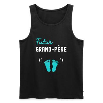 futur grand-père cadeau naissance grossesse papy - Débardeur bio Premium Homme - noir - Devant - Michal (187cm)