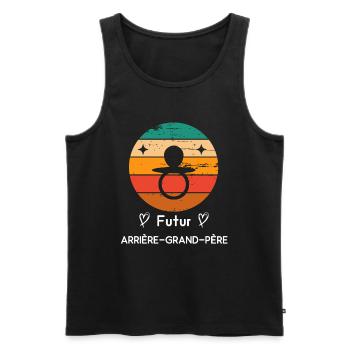futur arrière-grand-père naissance retro - Débardeur bio Premium Homme - noir - Devant - Michal (187cm)