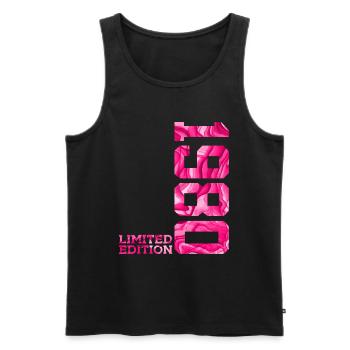 46TH BIRTHDAY PINK LIMITED EDITION 1980 - Men's Premium Organic Tank Top - black - Front - Michal (187cm)