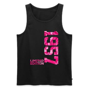 69TH BIRTHDAY PINK LIMITED EDITION 1957 - Men's Premium Organic Tank Top - black - Front - Michal (187cm)