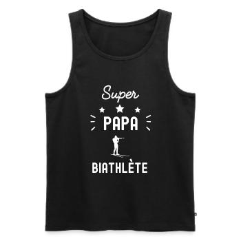 super papa biathlète biathlon fête des pères - Débardeur bio Premium Homme - noir - Devant - Michal (187cm)