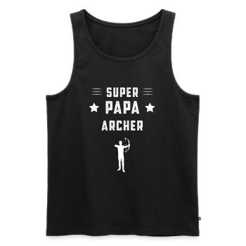 super papa archer papa tir à l'arc cadeau père - Débardeur bio Premium Homme - noir - Devant - Michal (187cm)