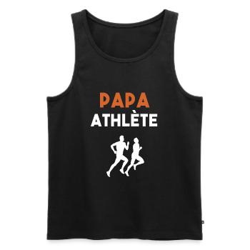 papa athlète cadeau papa athlé - Débardeur bio Premium Homme - noir - Devant - Michal (187cm)