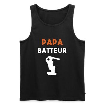 papa batteur cadeau papa cricket - Débardeur bio Premium Homme - noir - Devant - Michal (187cm)