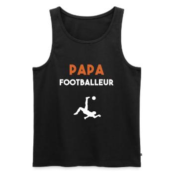 papa footballeur cadeau papa foot - Débardeur bio Premium Homme - noir - Devant - Michal (187cm)