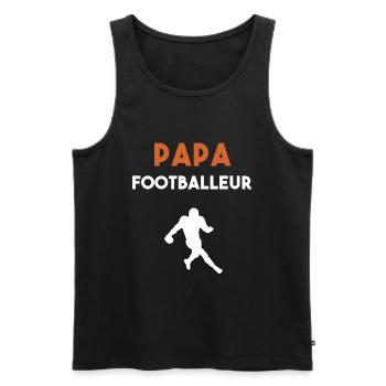 papa footballeur cadeau papa football US - Débardeur bio Premium Homme - noir - Devant - Michal (187cm)