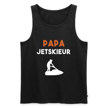 papa jetskieur cadeau papa jet ski - Débardeur bio Premium Homme - noir - Devant - Michal (187cm)