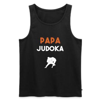 papa judoka cadeau papa judo - Débardeur bio Premium Homme - noir - Devant - Michal (187cm)