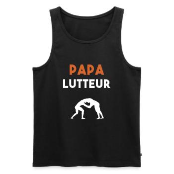 papa lutteur cadeau papa Lutte - Débardeur bio Premium Homme - noir - Devant - Michal (187cm)