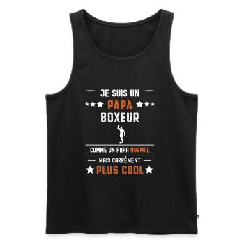 papa boxeur papa normal boxe homme - Débardeur bio Premium Homme - noir - Devant - Michal (187cm)