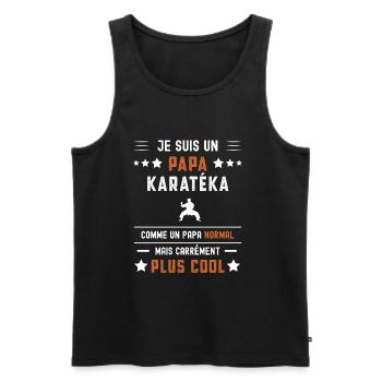 papa karatéka papa normal karaté - Débardeur bio Premium Homme - noir - Devant - Michal (187cm)