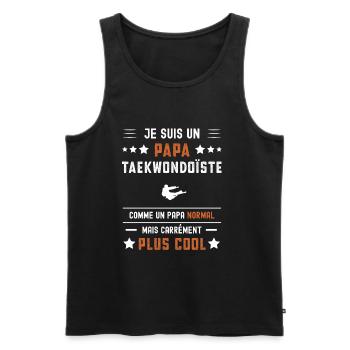 papa taekwondoïste papa normal taekwondo - Débardeur bio Premium Homme - noir - Devant - Michal (187cm)