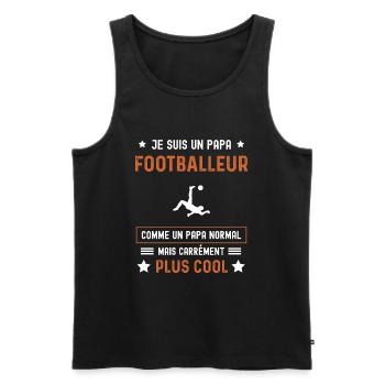 papa footballeur normal père foot - Débardeur bio Premium Homme - noir - Devant - Michal (187cm)