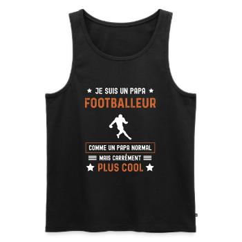 papa footballeur normal père football US - Débardeur bio Premium Homme - noir - Devant - Michal (187cm)